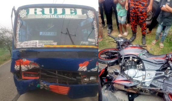 দিরাইয়ে বাস ও মোটরসাইকেলের মুখোমুখি সংঘর্ষে এক যুবক নিহত