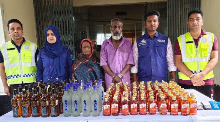 কোম্পানীগঞ্জে ৬৪০ পিস ইয়াবা ও ১৫৬ বোতল বিদেশী মদ সহ গ্রেফতার ২ জন