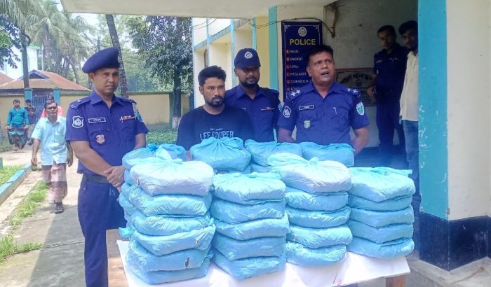 শাল্লায় পুলিশের অভিযানে ৪৬ কেজি গাঁজা উদ্ধার || নারী সহ আটক ৩