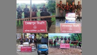 ১৯ বিজিবির অভিযানে ২৮ লাখ টাকার ভারতীয় গরু ও সুপারি আটক