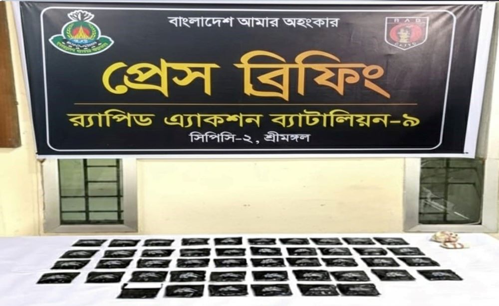 বড়লেখায় ৯১৪৪ পিস ইয়াবাসহ ১ জনকে গ্রেফতার করেছে র‌্যাব-৯