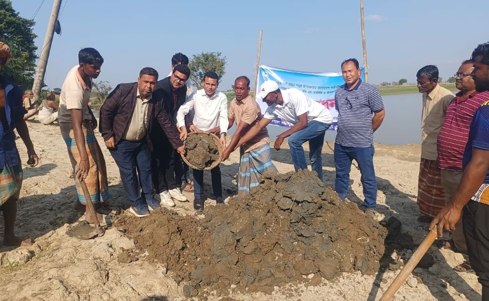 শাল্লায় ফসলরক্ষা বাঁধ নির্মাণ শুরু || মানসম্মত কাজ নিশ্চিতের নির্দেশ