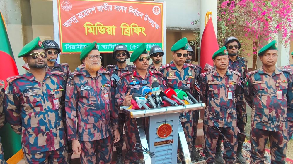 সীমান্তে তৎপরতা ও নির্বাচন প্রস্তুতি নিয়ে জুড়ীতে বিজিবির প্রেস ব্রিফিং