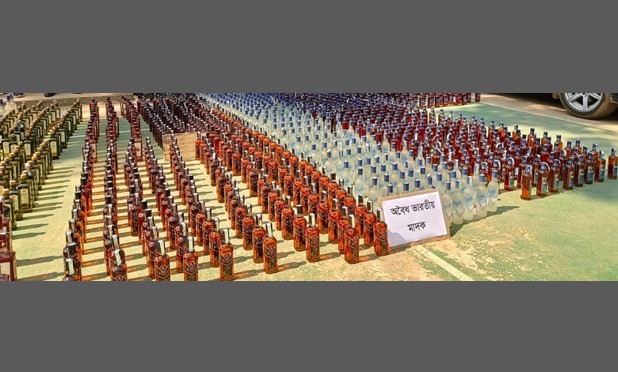 কোম্পানীগঞ্জে পুলিশের অভিযানে ১২২৫ বোতল ভারতীয় মদসহ গ্রেফতার ২