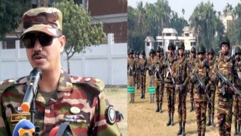মৌলভীবাজার-৩ আসনে নির্বাচনী নিরাপত্তায় সেনাবাহিনীর মহড়া