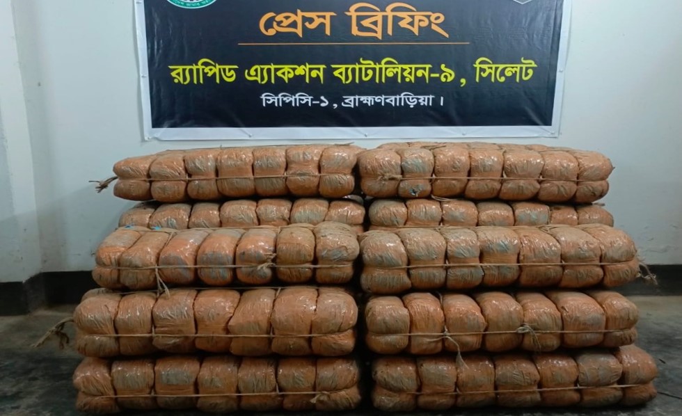 বিজয়নগর থেকে ১৯৬ কেজি গাঁজা উদ্ধার করলো র‌্যাব-৯