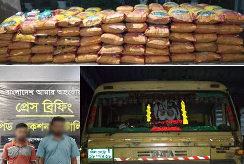 গোলাপগঞ্জে চোরাচালানের ৩৮ লাখ টাকার পণ্যসহ ২ জন গ্রেফতার