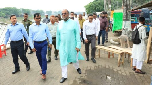 SCC Administrator Visits Flood Control and Beautification Project Sites in Sylhet City
