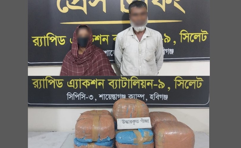 শায়েস্তাগঞ্জে ২৯ কেজি গাঁজাসহ ২ মাদক ব্যবসায়ীকে গ্রেফতার করেছে র‌্যাব