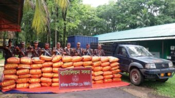 বিজিবির জকিগঞ্জ ব্যাটালিয়নের অভিযানে বিপুল পরিমাণ মালামাল জব্দ