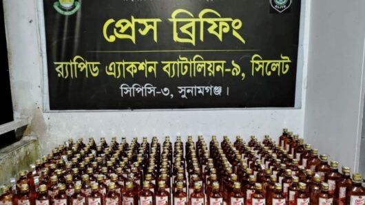 র‌্যাবের অভিযানে বিশ্বম্ভরপুরে ২২৬ বোতল বিদেশী মদ উদ্ধার