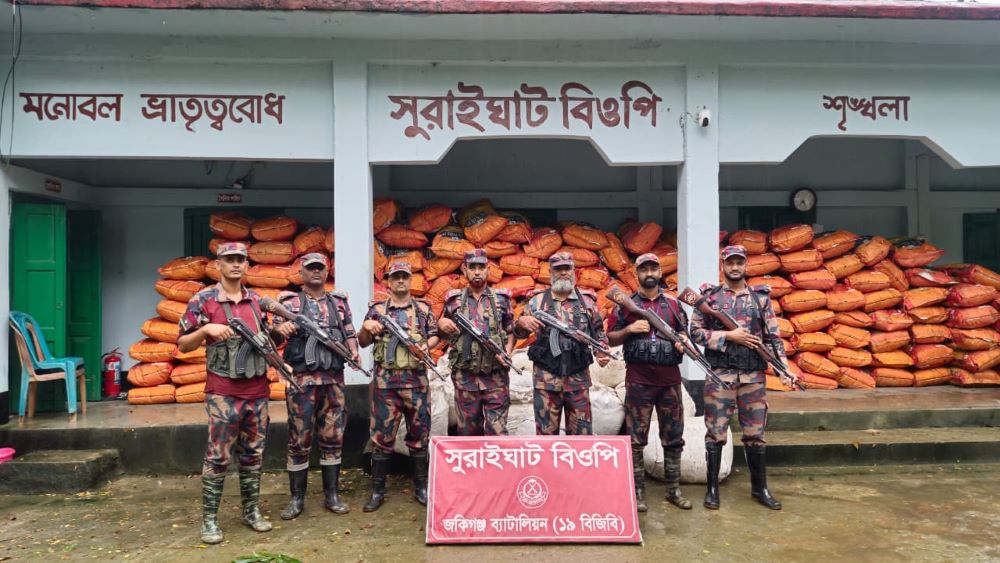 ১৯ বিজিবির অভিযানে গরু সহ সোয়া ৫৪ লাখ টাকার চোরাচালানী পণ্য জব্দ