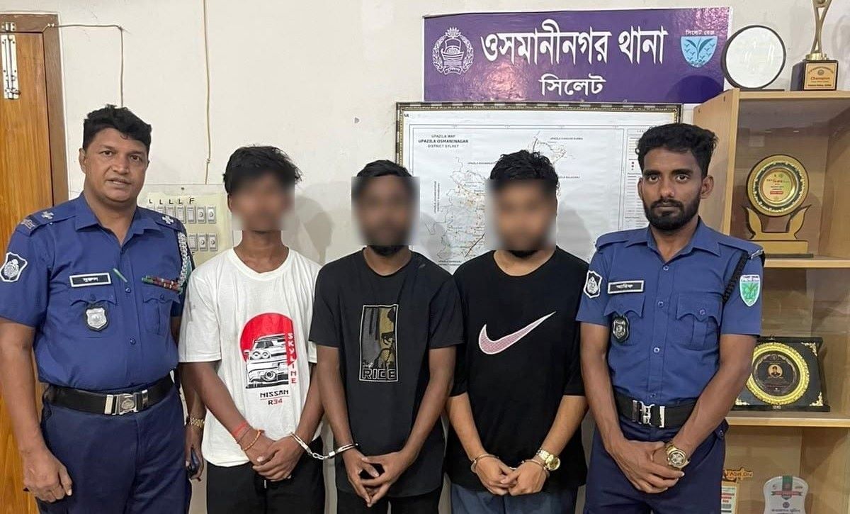 ওসমানীনগরে নিষিদ্ধ ছাত্রলীগের মশাল মিছিলের প্রস্তুতিকালে ৩ জন আটক